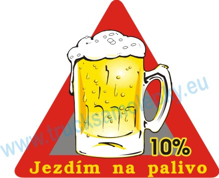Samolepka Jezdím na palivo 10%