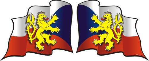 Samolepka VLAJKA CZ se lvem - pár