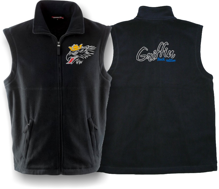 Pánská černá fleece vesta GRIFFIN truck edition 