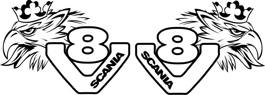 Samolepka V8 griffin - pár