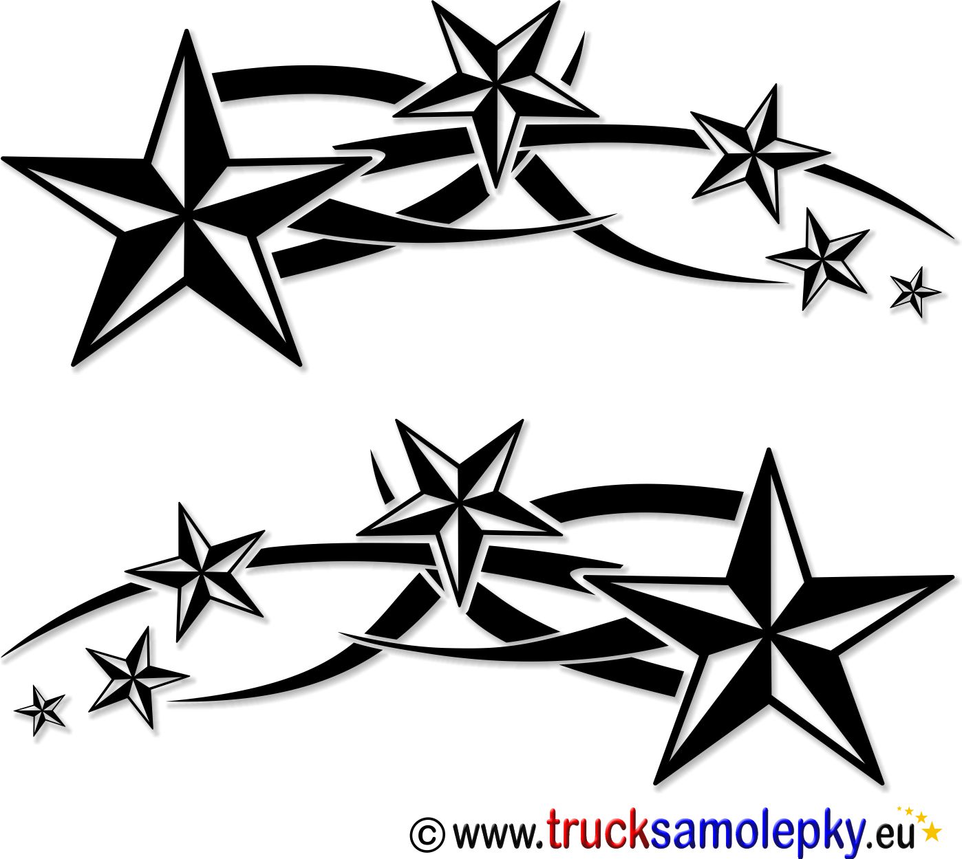 Samolepka HVĚZDY 3D v tatto - pár