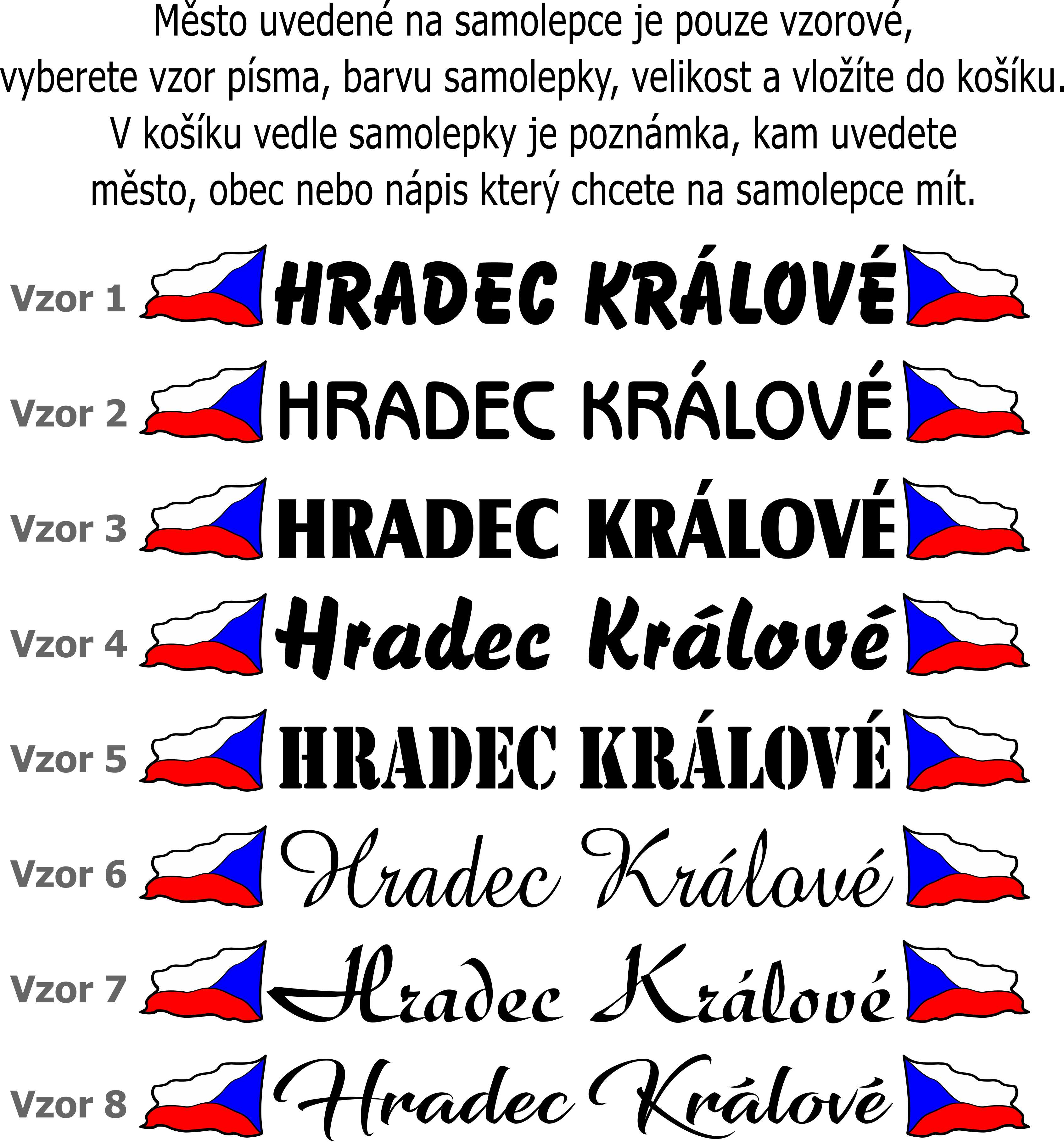 Samolepka VLASTNÍ TEXT s vlajkami CZ