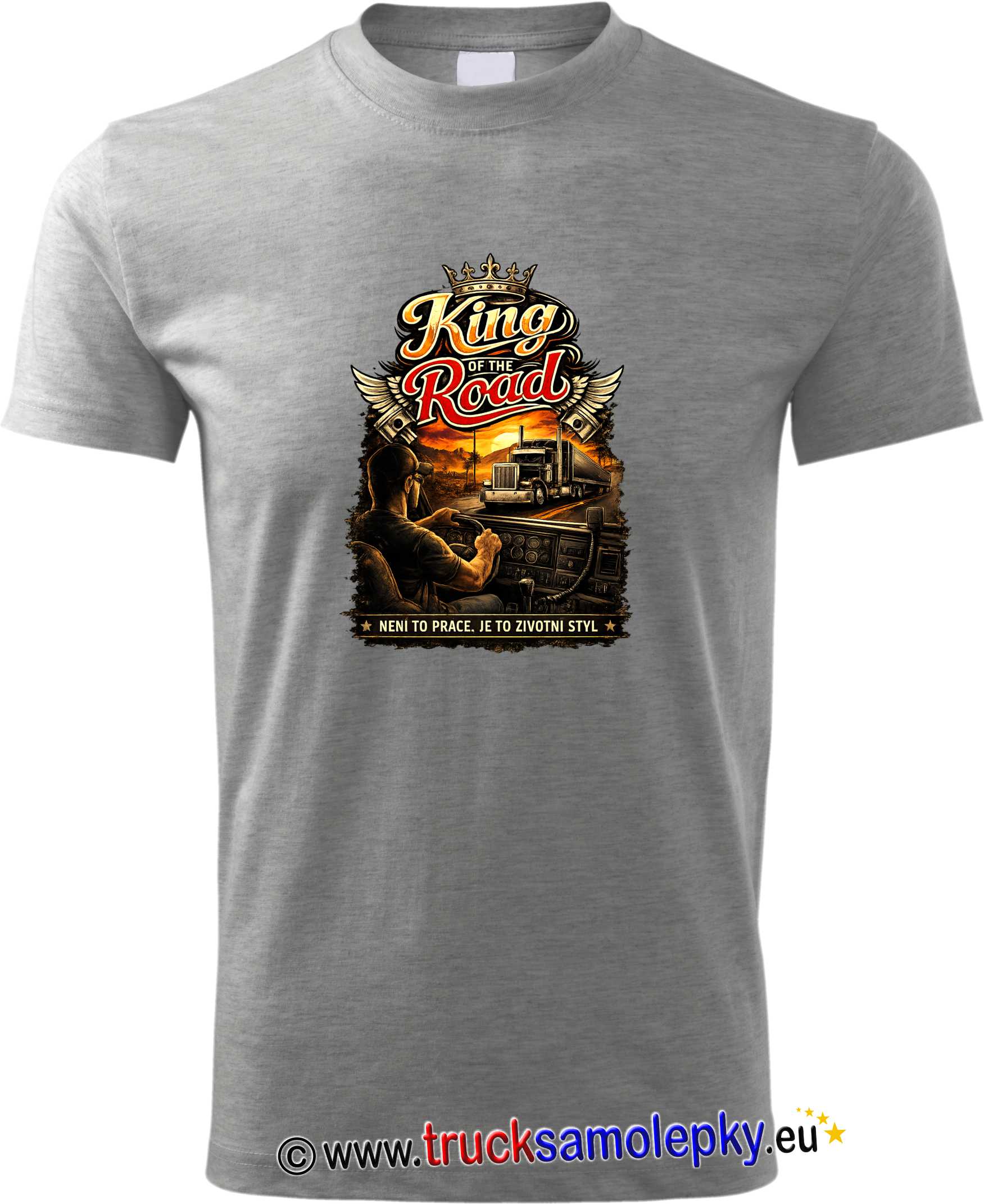 Truck tričko King of the Road 3 šedé