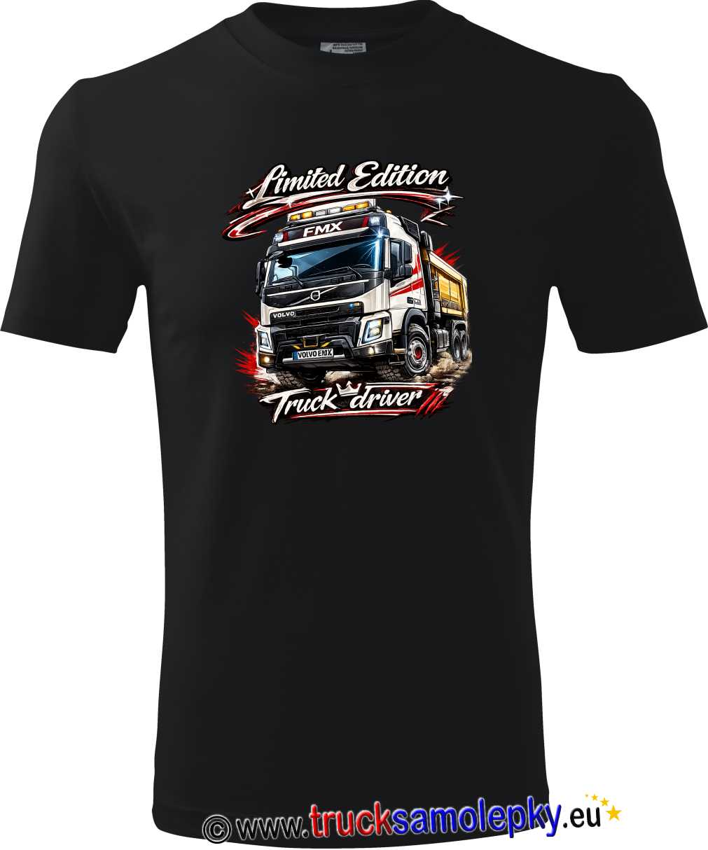 Truck tričko VOLVO bílé FMX v barvě černé