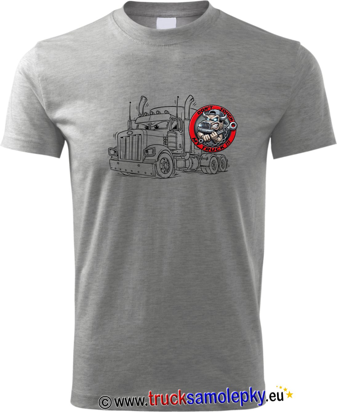 Truck tričko DON´T  TOUCH MY TRUCK v barvě šedé