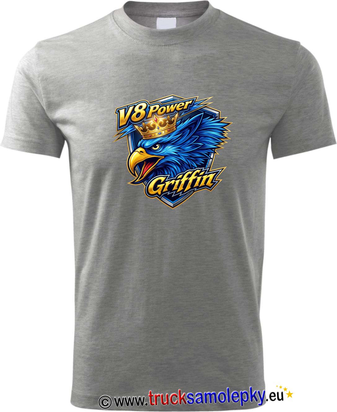 Truck tričko Griffin V8 Power I. v barvě šedé