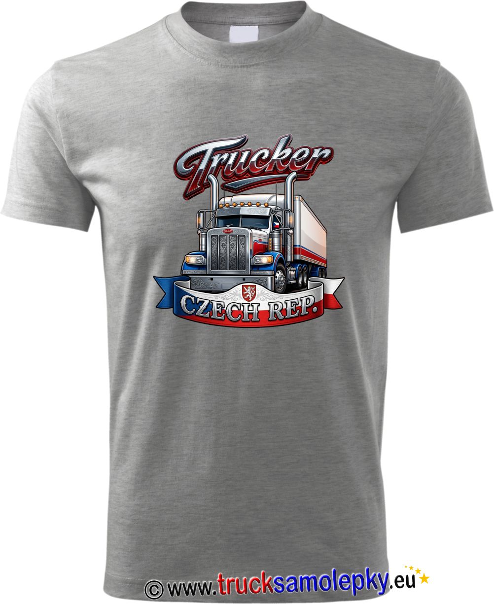 Truck tričko Trucker CZECH REP. I. v barvě šedé