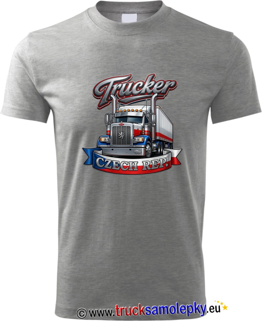Truck tričko Trucker CZECH REP. II. v barvě šedé