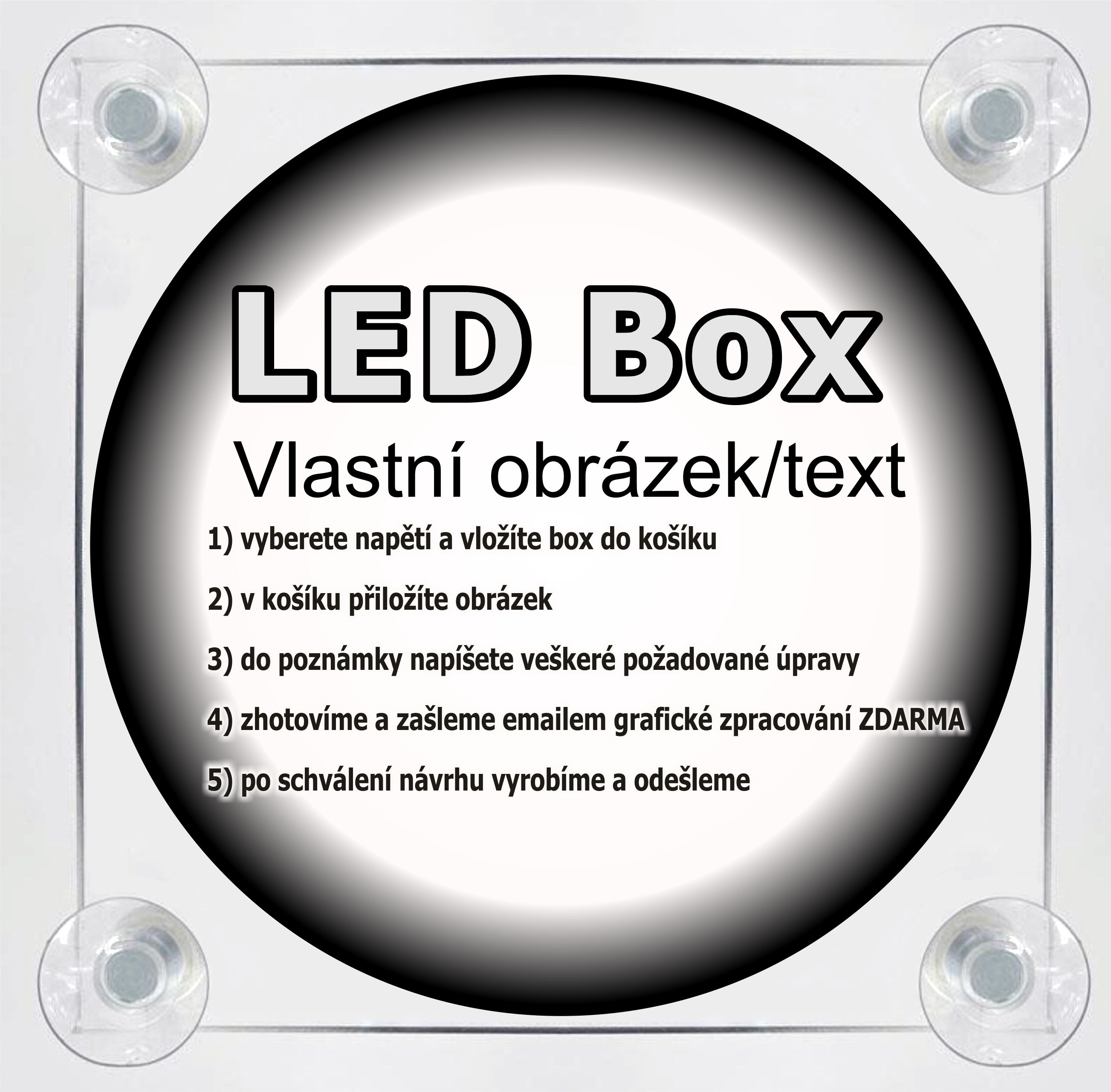 Světelný LED Box NA PŘÁNÍ